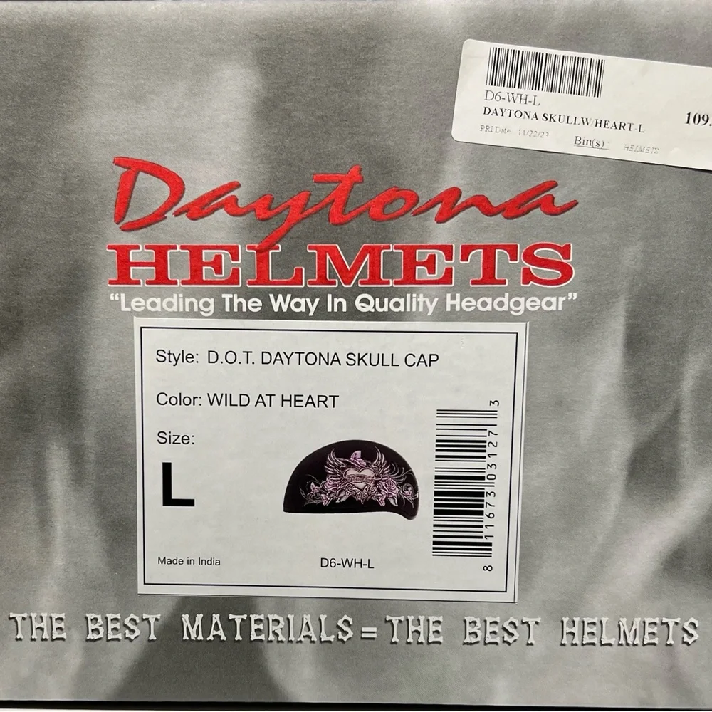 Matte Black Helmet with Purple 'Wild at Heart' Heart & Wings Graphic - Picture 5 of 5